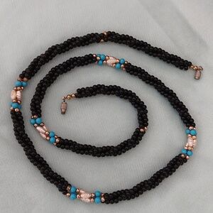Beaded necklace fresh water pearls 26"